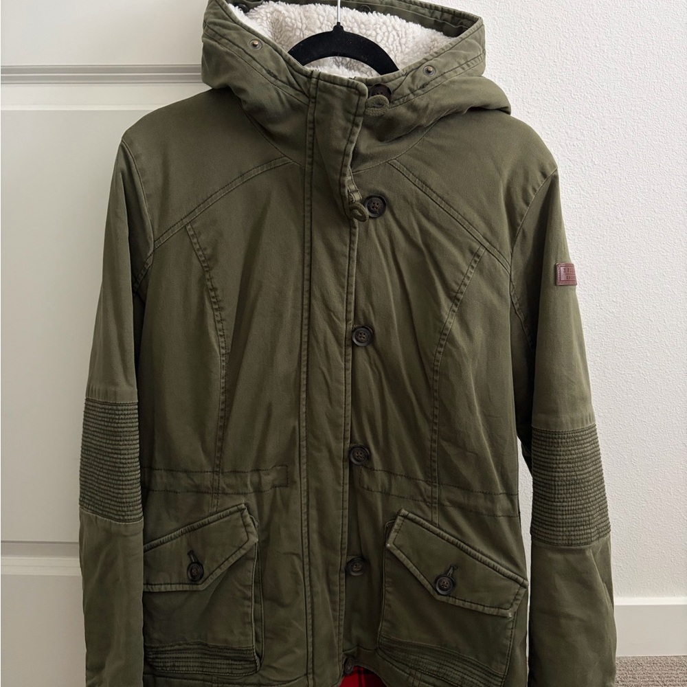 Women’s Hollister Olive Green Hooded Parka Jacket